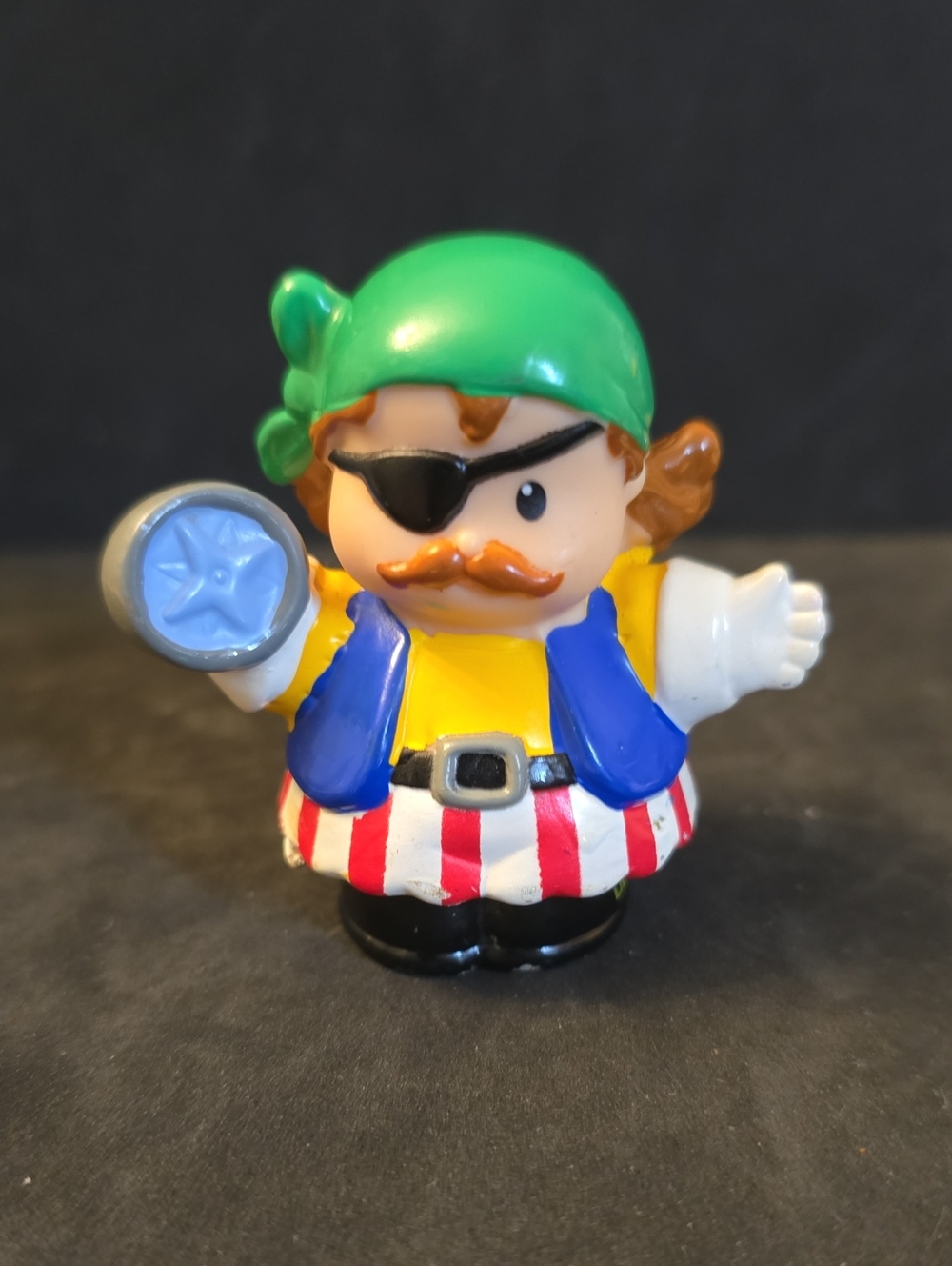 Little People Fisher Price  Pirate Figure Toy - Green Bandana, Blue Vest
